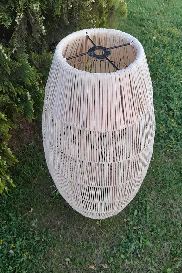 Bambu Rattan Hasır Dantelli Avize