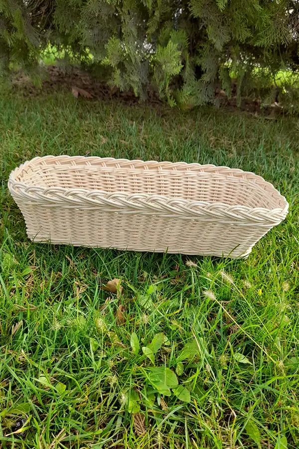 Bambu Rattan Hasır Ekmek Tabak Oval