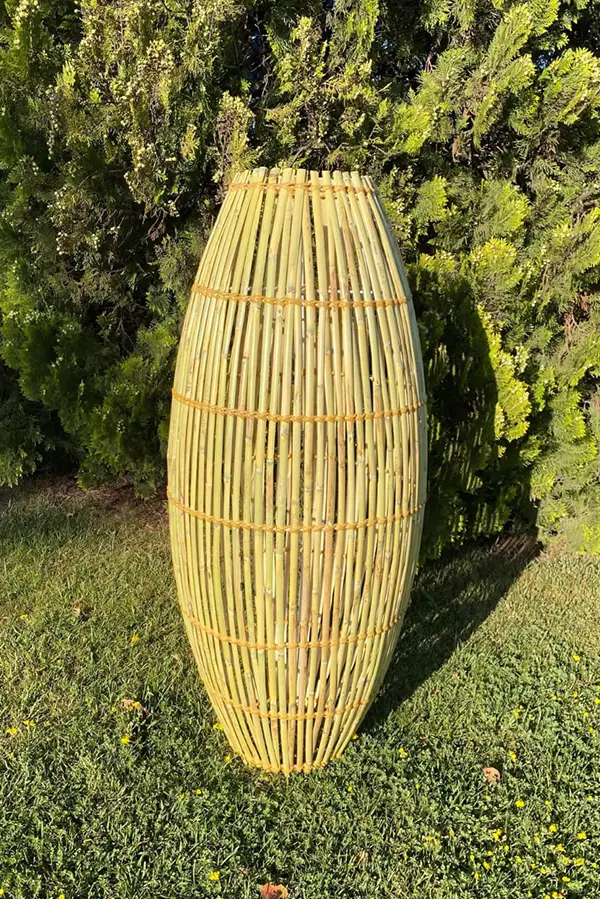 Demir Aksamlı Rattan Kargı Avize