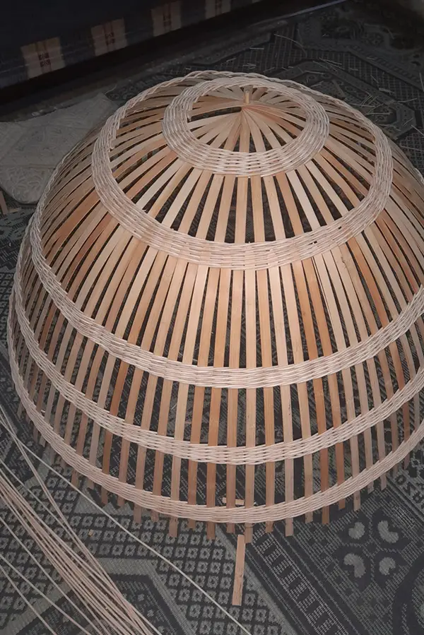 Sık Dantelli Bambu Rattan Hasır Avize