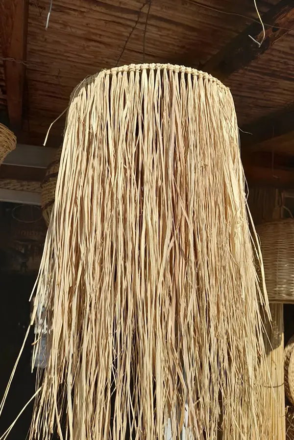 Uzun Rafya Hasır Avize