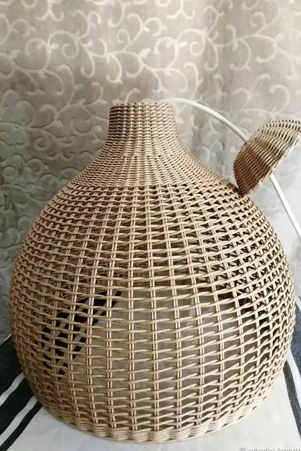 Rattan Bambu Hasır Avize(Dantelli)
