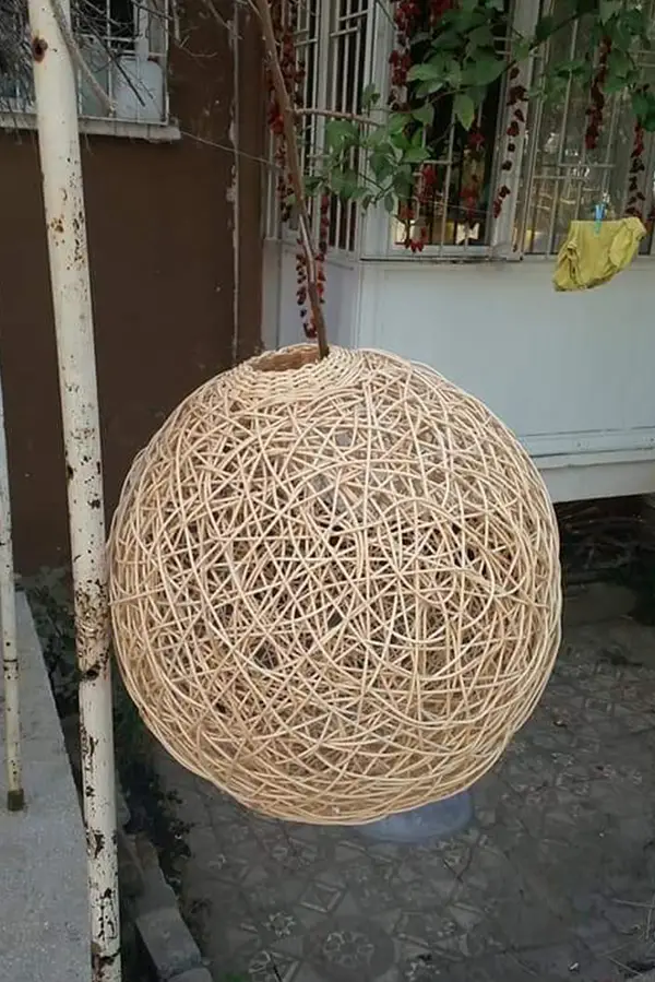 Karışık Örgü Rattan Bambu Hasır Avize