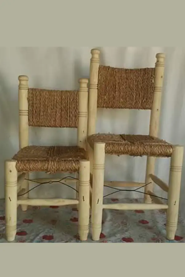 Kıvırcık İp Hasır Zarf Örgü Kaplama Sırtlı Tabure