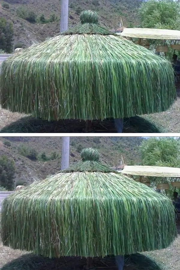 Saçaklı Ot Kaplama Örgü Şemsiye